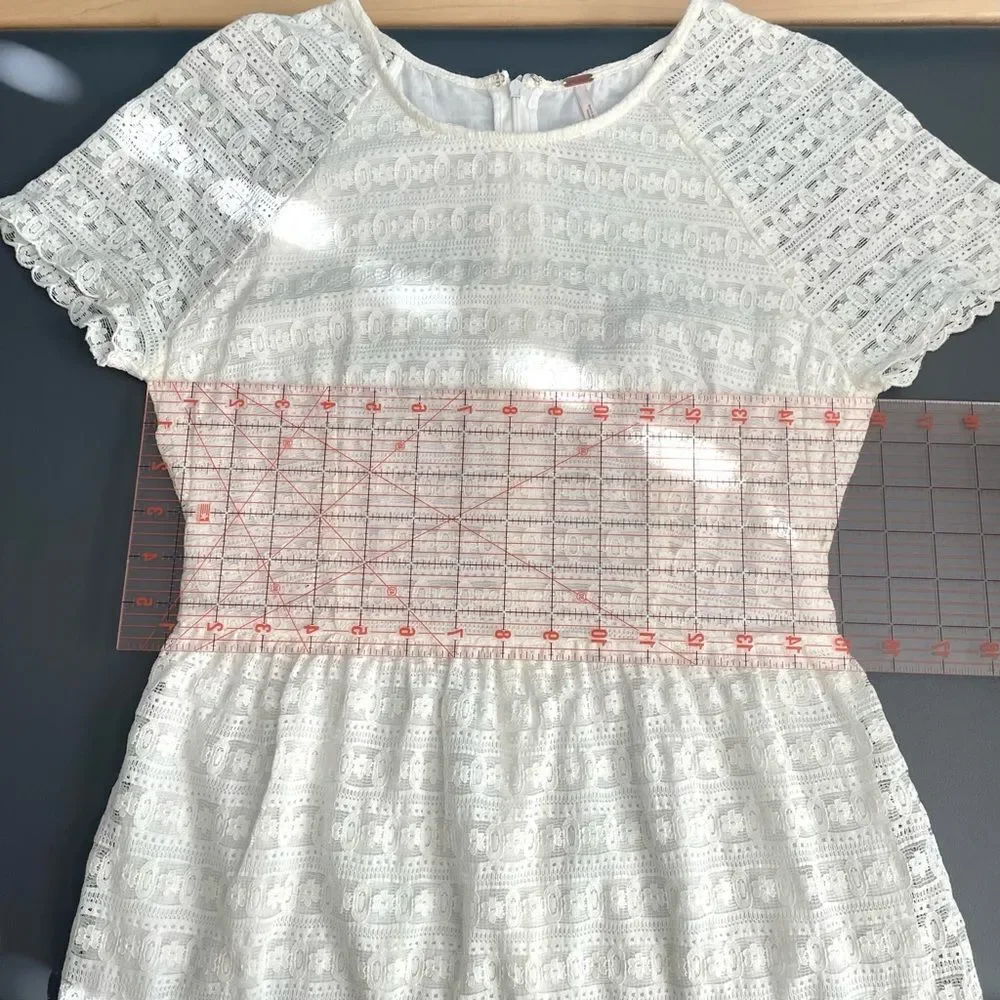 Free People Candy Ivory Lace Vintage Inspired Mini Dress - Picture 10 of 14